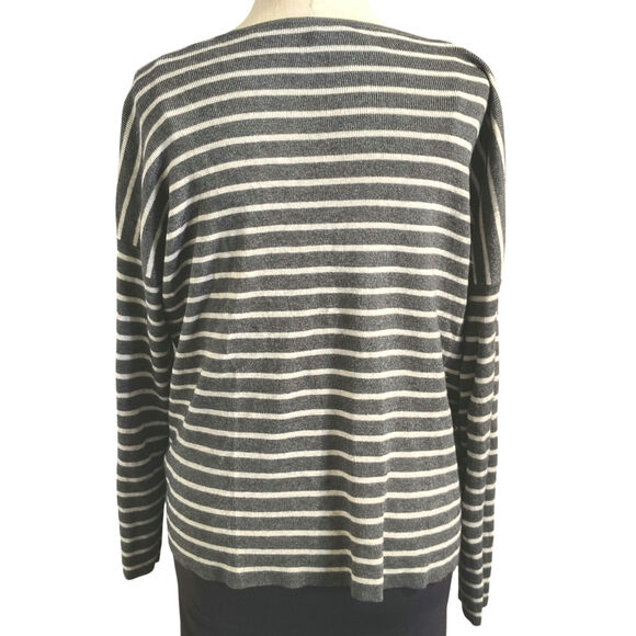 Eileen Fisher Knit Long Sleeve Top Charcoal Gray Womens Size Large - Picture 3 of 5